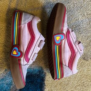 Vans Kids Pink Sneakers with Heart Accents